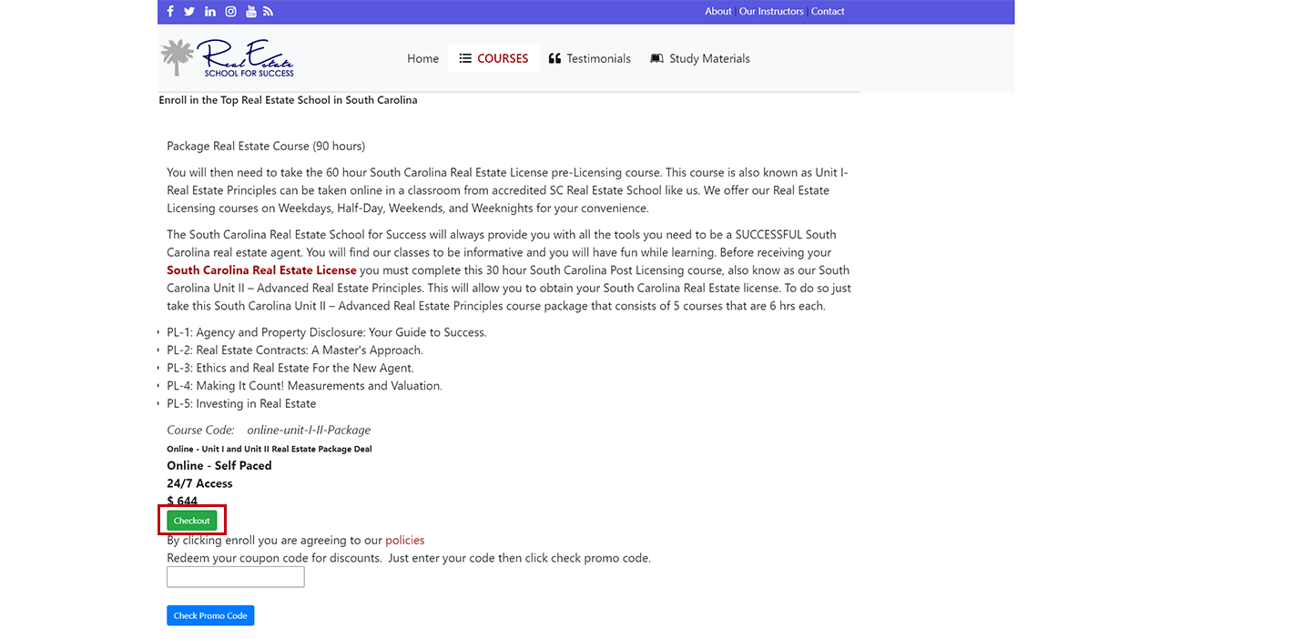 Real Estate School for Success course materials