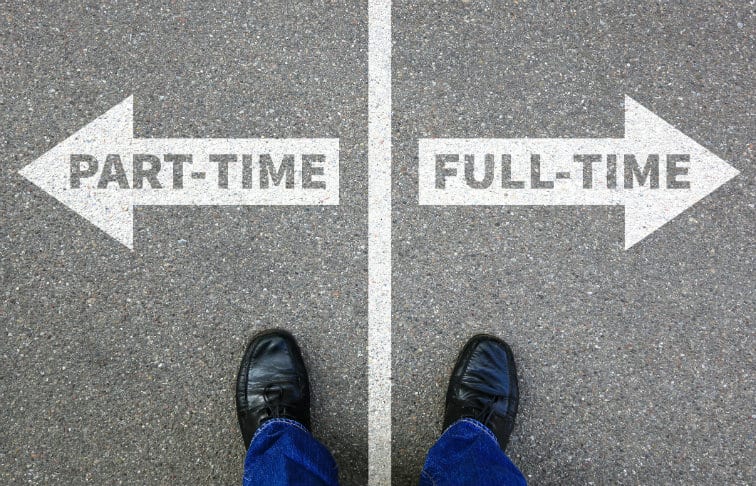 Student completing real estate course online